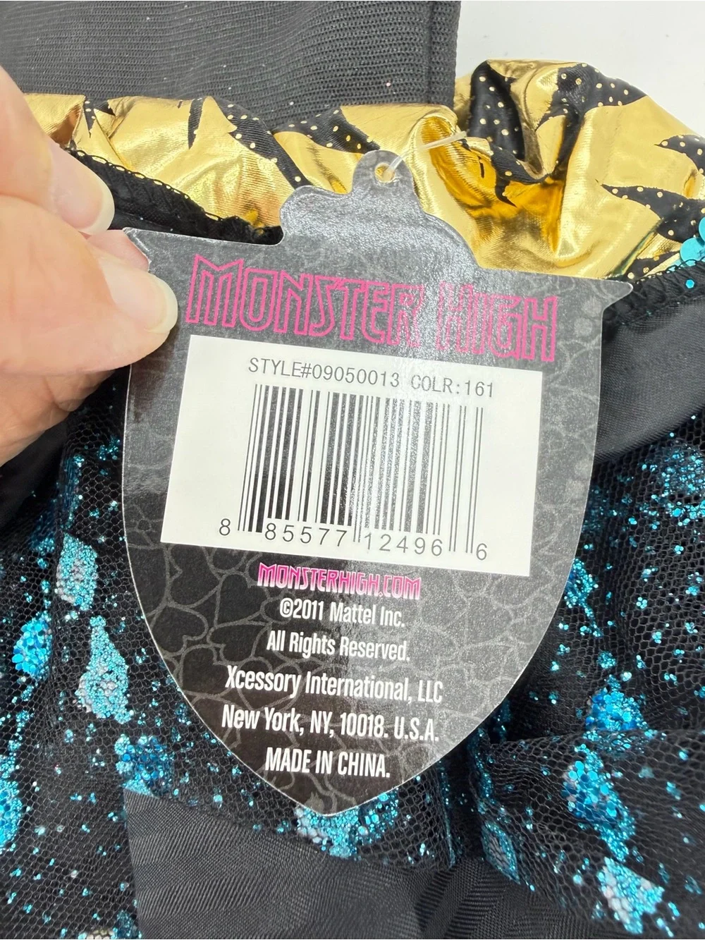 NWT 2011 Monster High Skirt Girls OSFA Sequin Bling Halloween Costume Dress Up